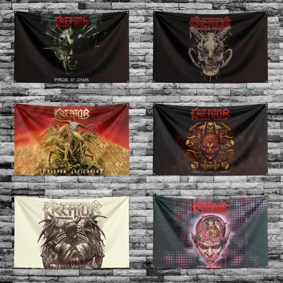 3x5 Ft Heavy Rock Band-K-Creators Flagge Polyester Digitaldruck Banner für Schlafzimmer Wandkunst Außentür Wandteppich Dekoration Image