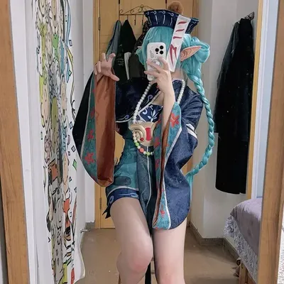 Miku Zombie Cosplay Kostüm Niedliches chinesisches Vampirkostüm Kleid Halloween Party Outfits für Image