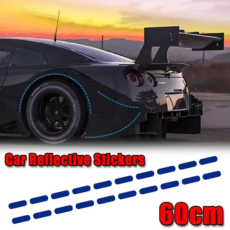2 teile/satz Auto Aufkleber universelle bunte gepunktete Linie reflektierende Aufkleber Aufkleber Auto Motorrad Dekoration Aufkleber Zubehör 60cm Image