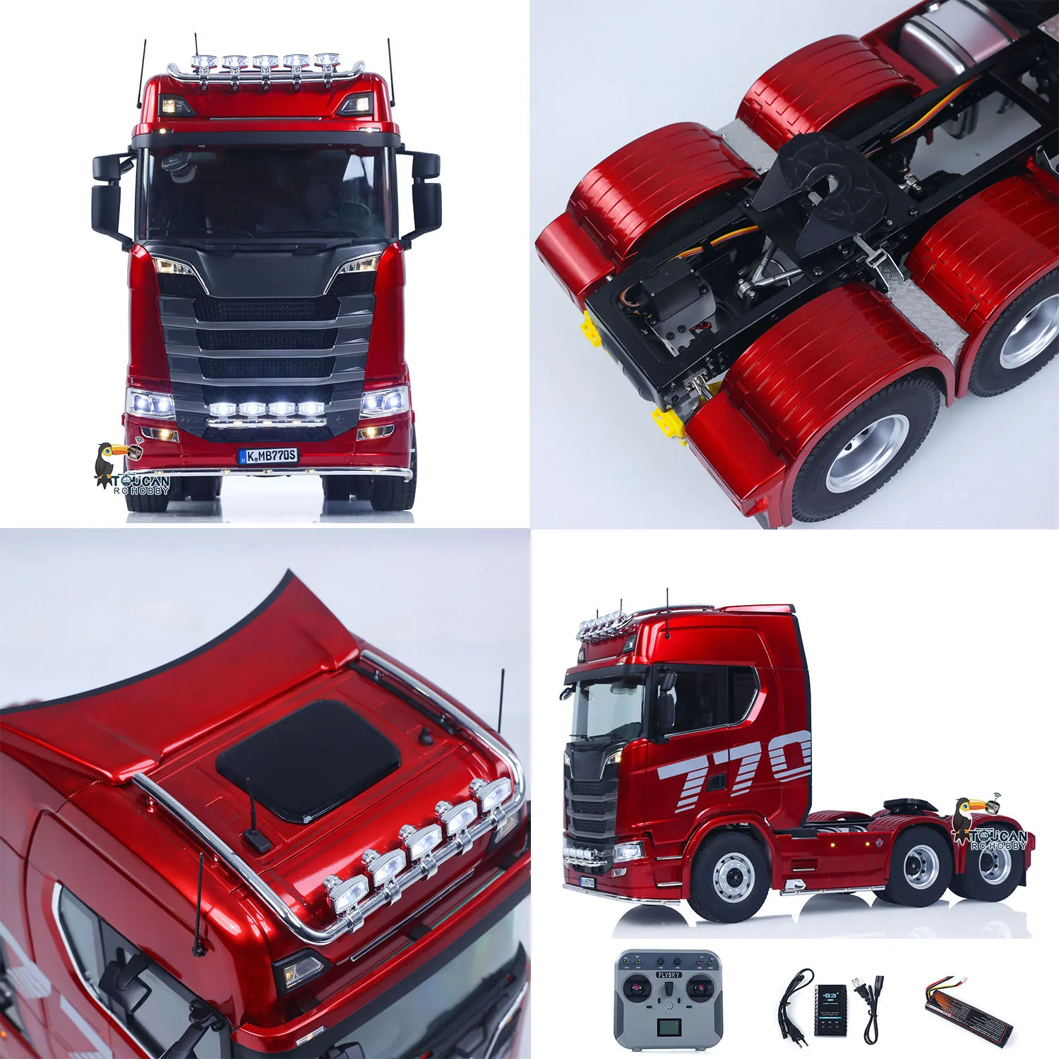 Auf Lager KABOLITE Neue 1/14 RTR 770S 100 RC Traktor Lkw 6x6 Fernbedienung Lkw Auto 2 geschwindigkeit Getriebe Differential Sperre Radio Spielzeug Modell Image