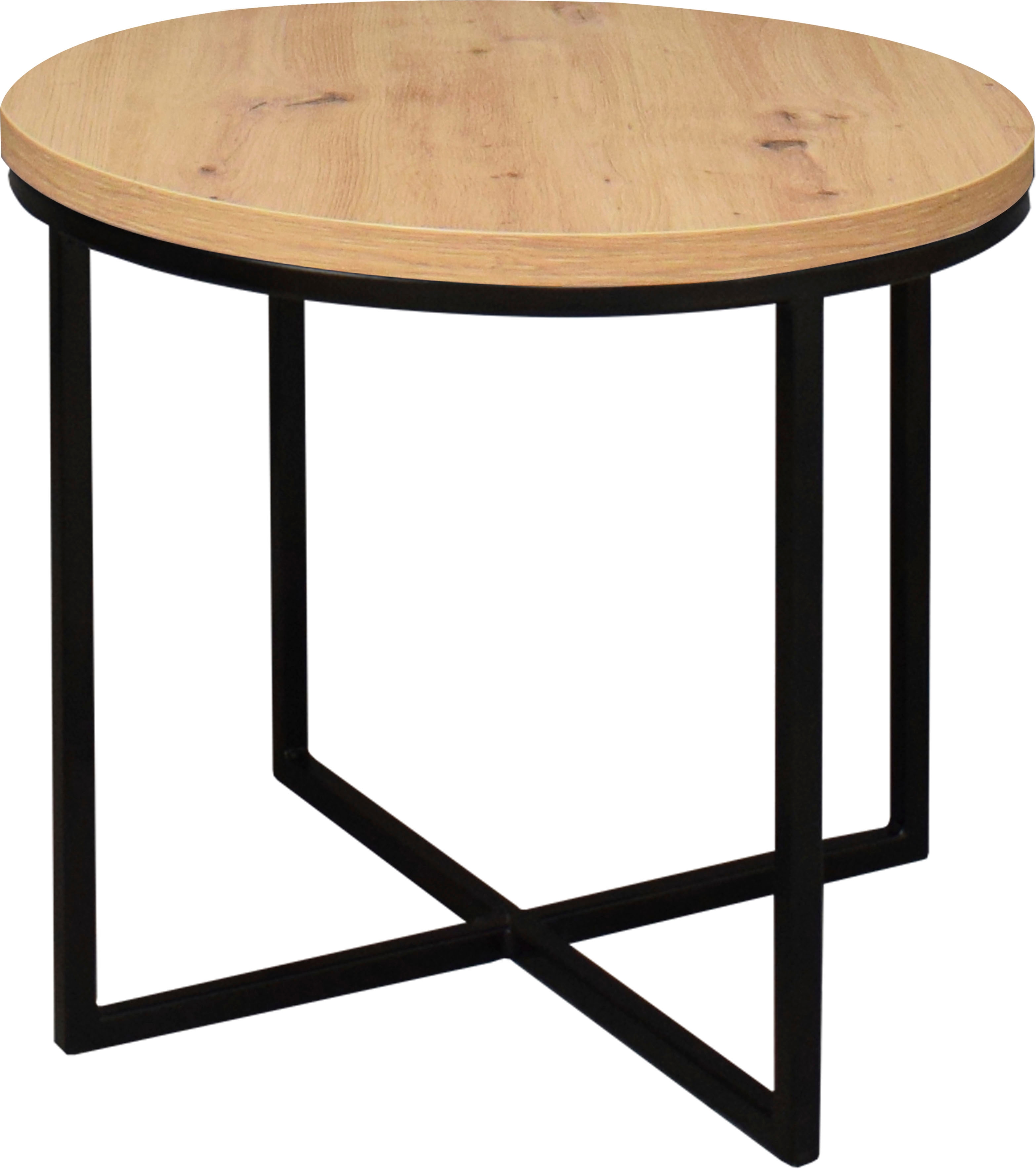 Couchtisch MÄUSBACHER "Couchtisch rund", braun (schwarz, asteiche), H:50,5cm, Tische, Couchtisch, Couchtisch rund Durchmesser 60cm, Metallgestell