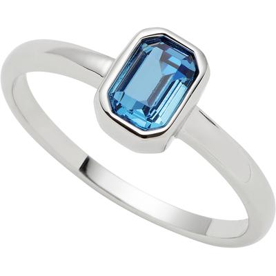 Fingerring CIAO BY LEONARDO "Sophia CIAO, 024484, 024503, 024504, 024553" Gr. 19, blau (edelstahlfarben, blau, blau), Fingerringe, Damen, 19, Edelstahl, 2mm, mit Kristallglas Image