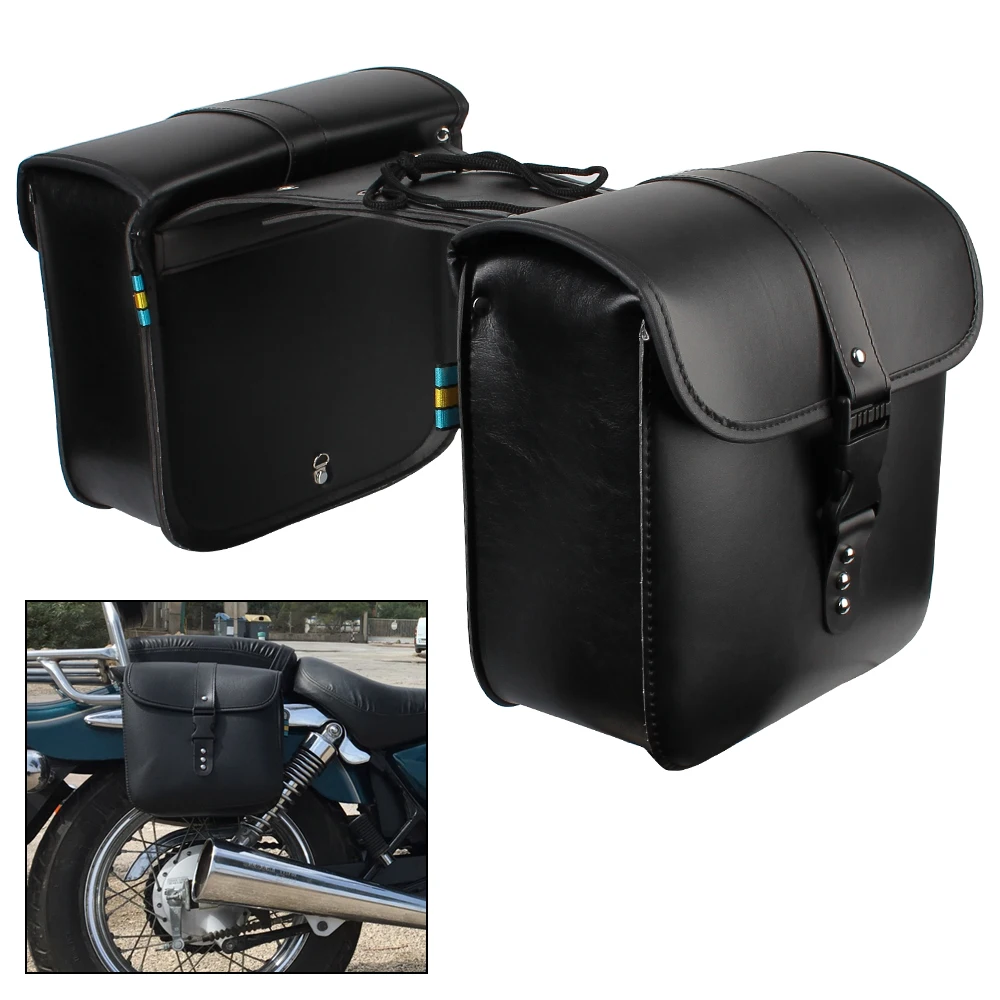 Motorrad Lagerung Werkzeug Tasche PU Leder Motor Schwanz Gepäck Koffer Seite Gepäck Sattel Tasche Motorrad Reiten Reise Tank Tasche Image