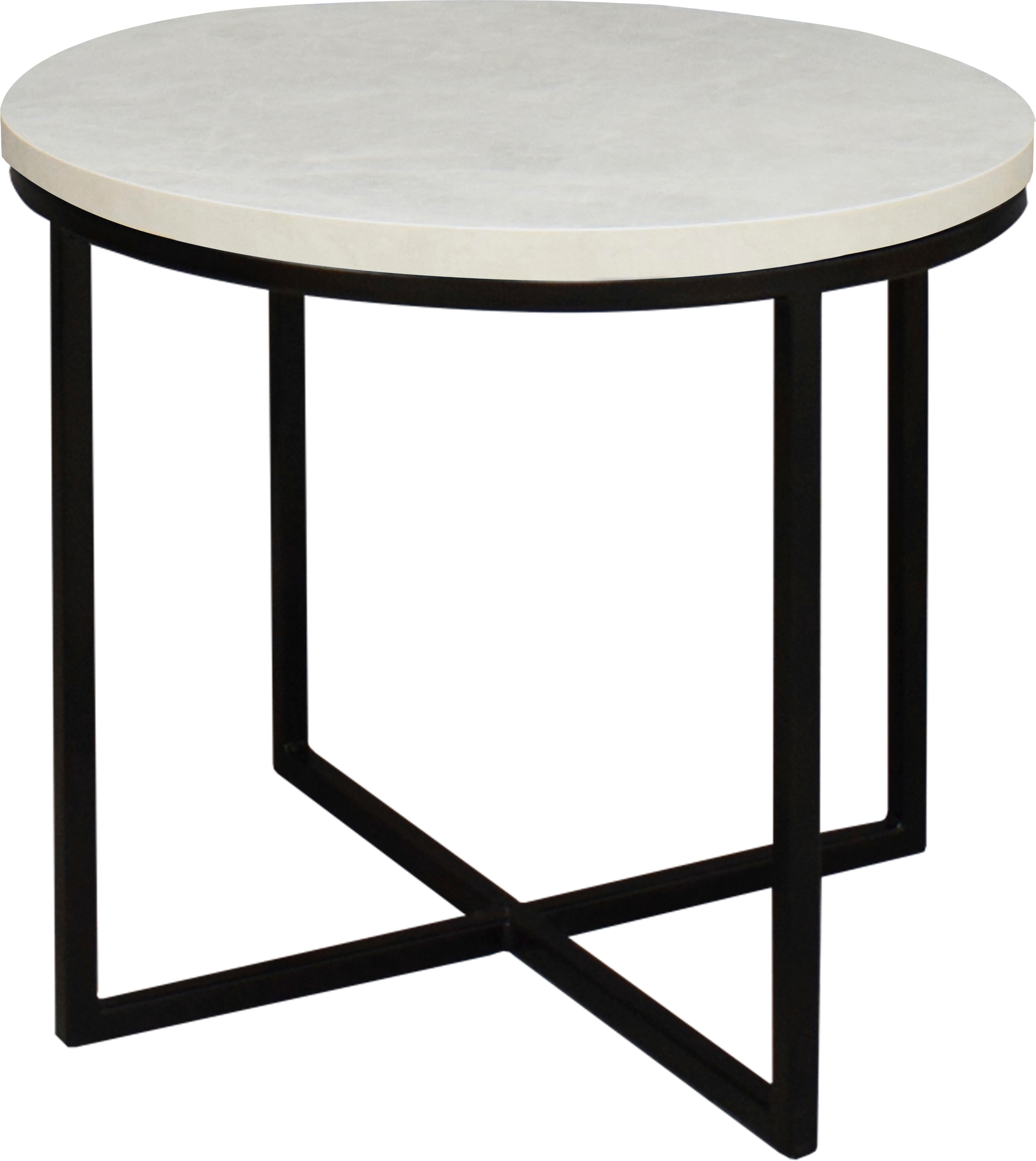 Couchtisch MÄUSBACHER "Couchtisch rund", schwarz (schwarz, keramik optik weiß), H:50,5cm, Tische, Couchtisch rund Durchmesser 60cm, Metallgestell