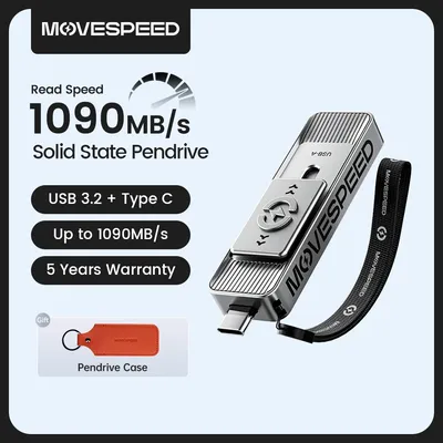 MOVESPEED SP10 1090 MB/s USB Typ C Flash Drive 2 TB 1 TB 512 GB OTG USB 3.2 Gen 2 Pendrive für iPhone 15/16 Smartphone Laptop PC Image