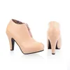 ORCHALISA Große Größe 32-45 Wildlederimitat Damen Stiefeletten Herbst Frühling Schuhe 10 cm Absatz