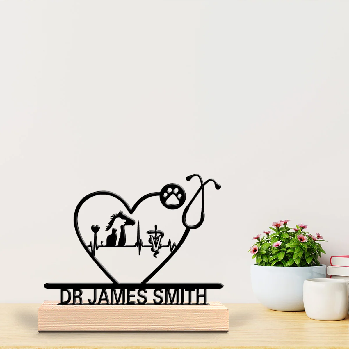 1pc Schönheit personalisierte benutzerdefinierte Pfoten & Krallen Haustier Tierarzt Metall Statuen Desktop geeignet für Hundesalon Shop Desktop Dekoration Image