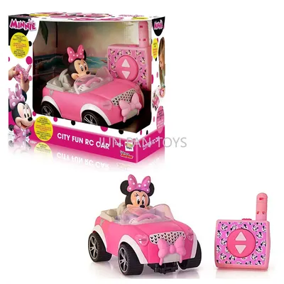 Disney Junior Minnie Action Figure with Car Fun RC Car Pink Electronic Remote Control Car Classic Cartoon Children's Toys Gifts