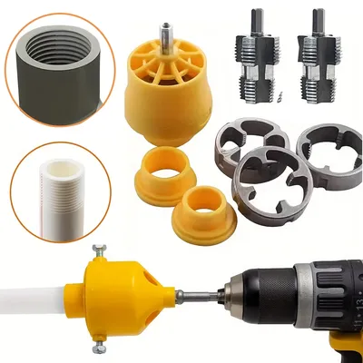 Plastic Pipe Thread Tap Set,Electric drill type water pipe threading device for electric drills,Thread Die for 1/2", 3/4", 1"