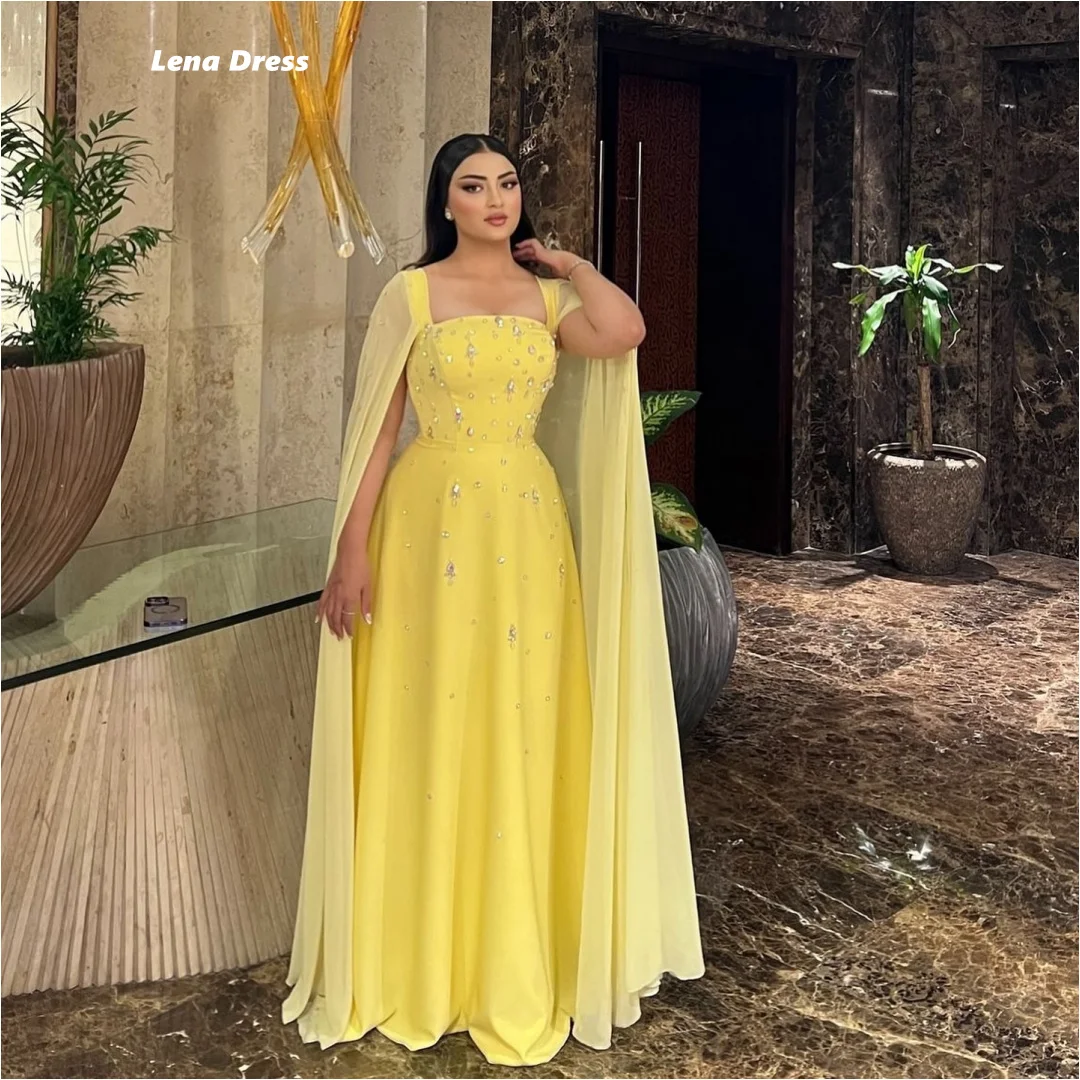 Lena Custom Made Evening Dress Luxury Elegant Party Dresses Woman Luxurious Women's Evening Dresses for Special Occasions Shawl