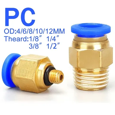 ​​5PCS PC Pneumatic Quick Connector - 4-12mm Push In Fitting for 1/8" 1/4" 3/8" 1/2" BSPT Thread Air Hose & Tube,Industrial Use​