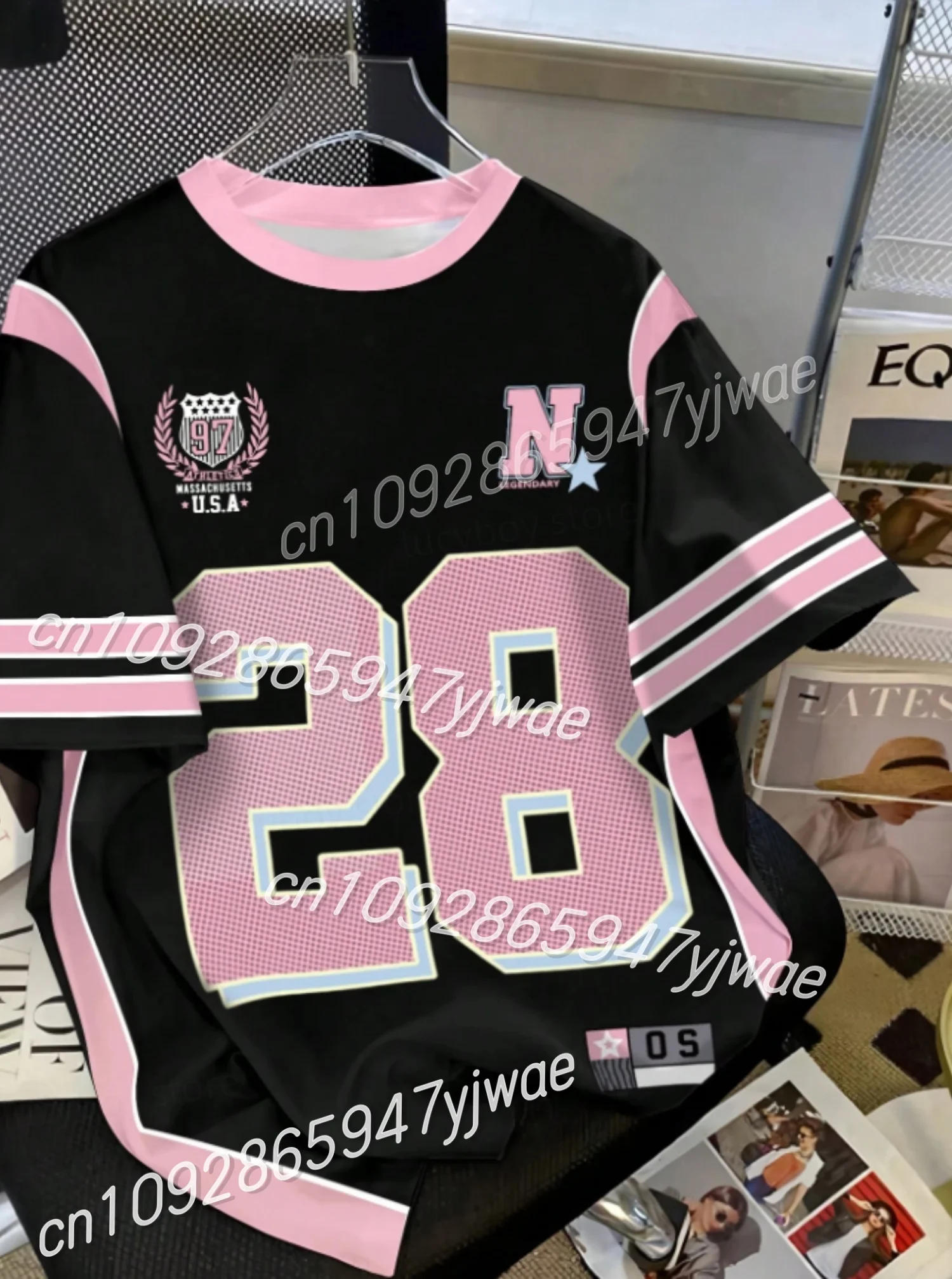 Summer New Women Number 88 Personality American Casual Digital Print T Shirt Summer Women Beach Girl Short Sleeved Top