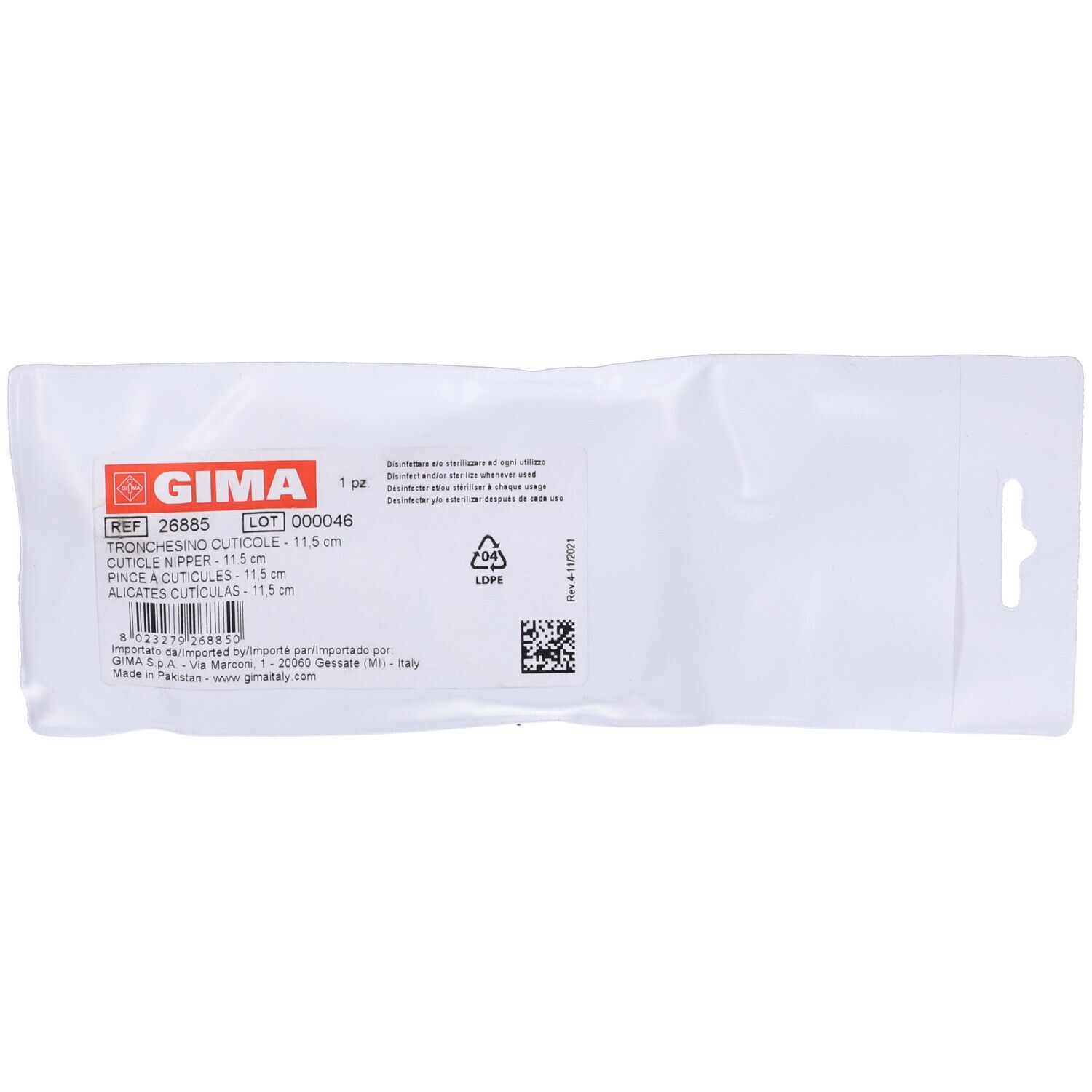 GIMA Tronchesino Cuticole - 11,5 Cm 1 pz Altro