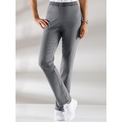 Dehnbund-Jeans CLASSIC BASICS, Damen, Gr. 52, Normalgrößen, grau (grau, denim), 81% Baumwolle, 17% Polyester, 2% Elasthan, unifarben, lang, Jeans Image