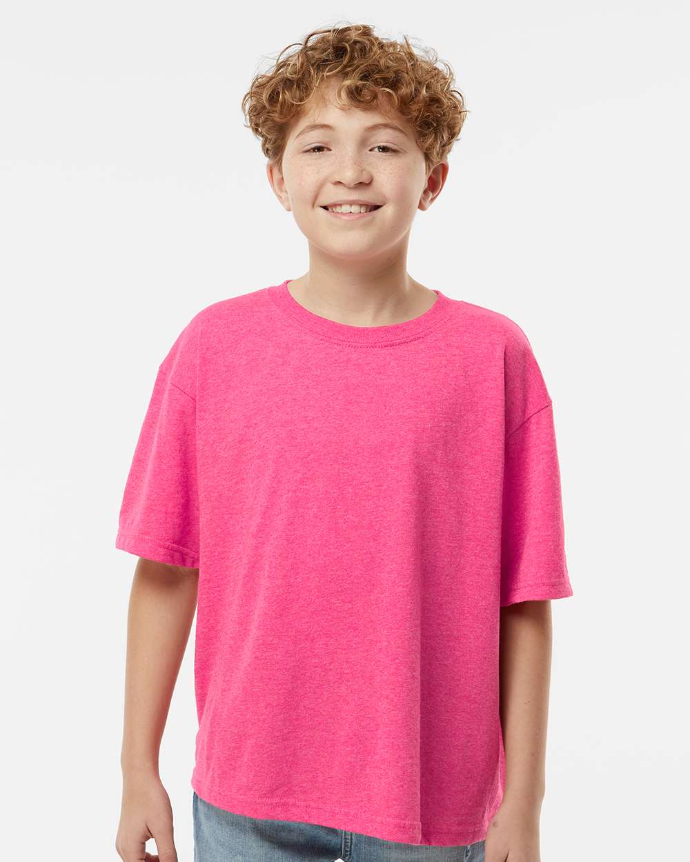 M&O MO4850 Youth Gold Soft Touch T-Shirt in Neon Pink size XL | Cotton 4850