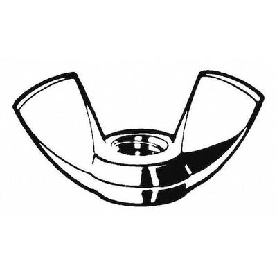 ZORO SELECT U51811.025.0001 Wing Nut, 1/4"-28, Stainless Steel, Plain, 0.47 in