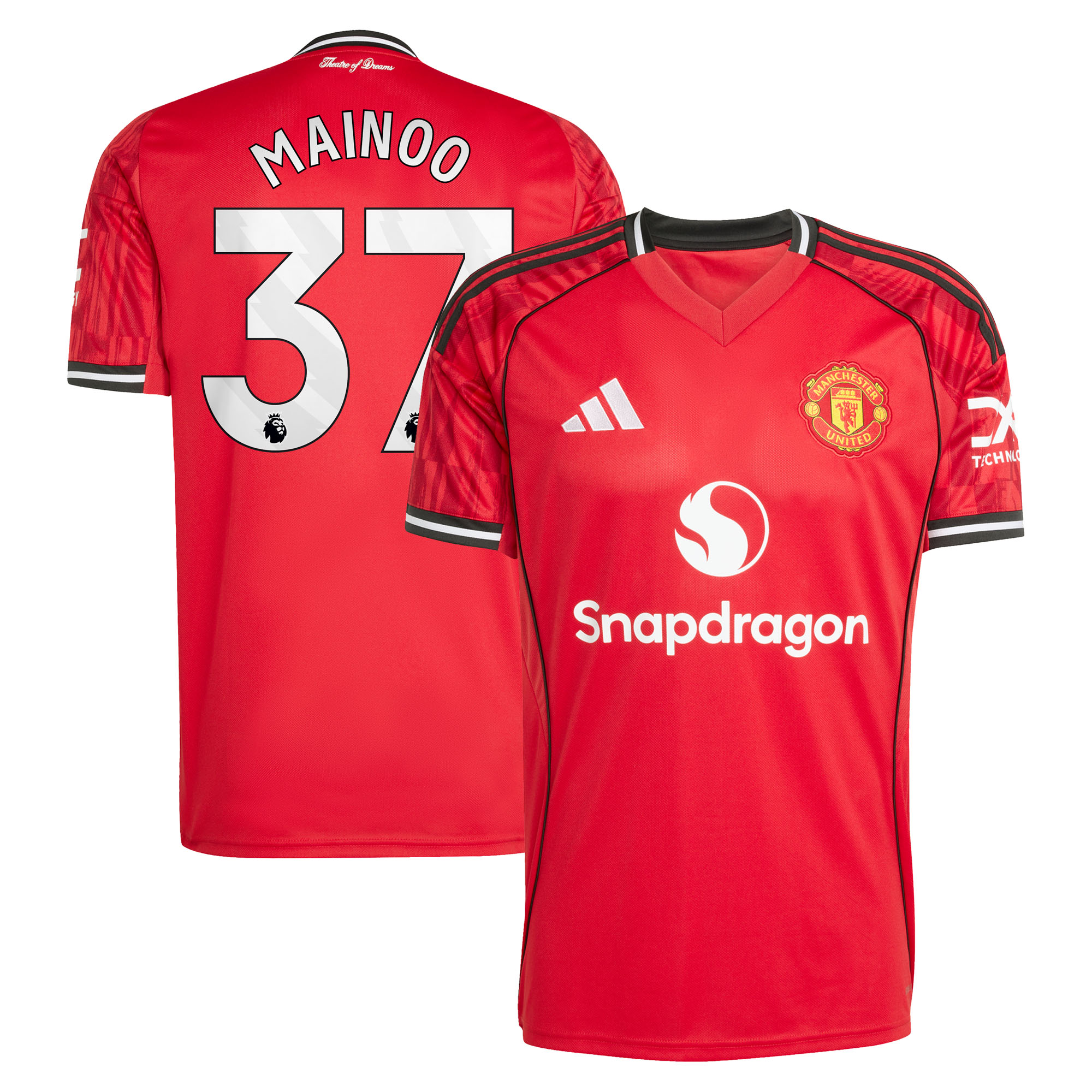 Manchester United adidas Heimtrikot 2025-26 mit Aufdruck Mainoo 37 Image