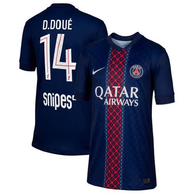 PSG Nike Stadium Heimtrikot 2025-26 - Kinder mit Aufdruck D. Doué 14 Image