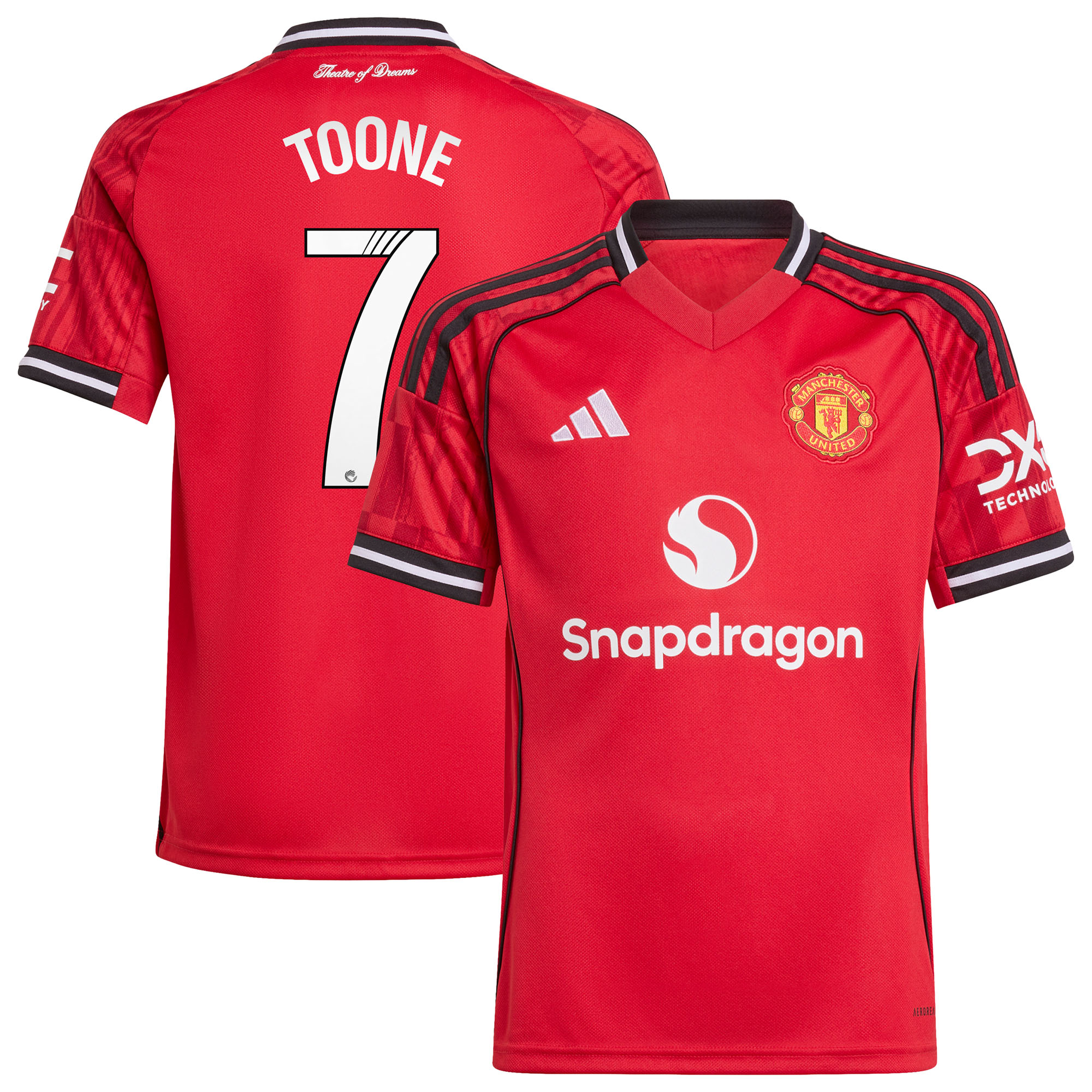 Manchester United adidas Heimtrikot WSL 2025-26 - Kids mit Aufdruck Toone 7 Image