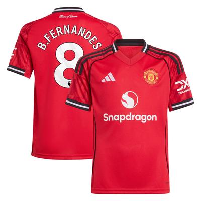 Manchester United adidas Heimtrikot 2025-26 - Kinder mit Aufdruck B. Fernandes 8 Image