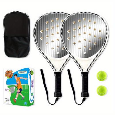 TEMU 2 Rackets 2 Balls 1 Bag Cage Tennis Racket Plate Tennis Racket Abs + Fiber Material Eva Filling