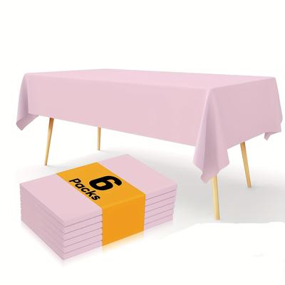 TEMU 6pcs, Disposable Peva Tablecloth, 54 X 108 Inch Party Tablecloth, Rectangular Dining Table Decorative Tablecloth, Plastic Tablecloth, Suitable For Wedding And Birthday Party Decoration Image