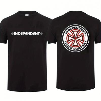 TEMU 2025 Street Men's Casual Independent Skateboard Blazer Breathable Comfortable Cool Oversized Unisex T-shirt Image