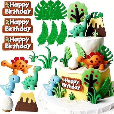 TEMU Laventy Luxury Little Dinosaur Cake Decorations Dinosaur Cupcake Topper Little Dinosaur Cake Toppers For Birthday Baby Shower Party Supplies Image