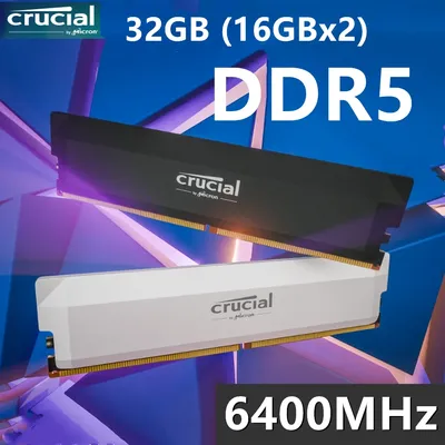 OEM package Crucial Pro DDR5 RAM 32GB (2x16GB) 6400MHz Overclocking Desktop Gaming Memory, Intel XMP