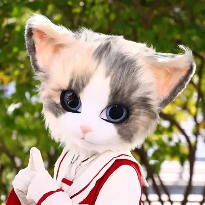 Kig Noneplay Kopfbedeckung, handgefertigt, pelzige Katzenmaske, Kigurumi, keine Anime, persische Katzen, Fursuit-Kopf, Halloween, pelzige Kopfmaske Image