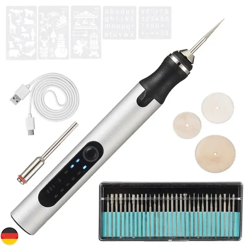 1/2Sets Schleifmaschine Set Elektrische Schnitzen und Polieren Mini Elektrische Schleifmaschine Schnitzmaschine Handwerkswerkzeuge Image
