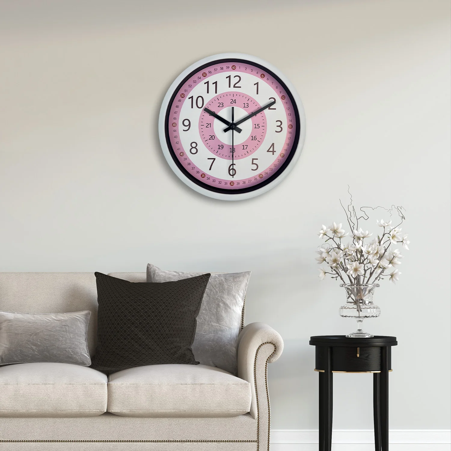 20,3 cm Schlafzimmer Horloge Murale Home Dekoration Digitale Niedliche Wanduhr Wohnzimmer Moderne Kinder Runde Wanduhr Geräuschlos Image