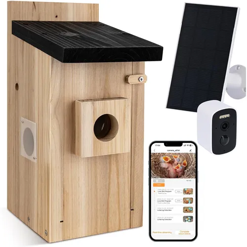 Vogelhaus Nistkasten mit Kamera 5 Millionen Pixel Outdoor-Vogelhaus-Kamera, DIY, Solarpanel