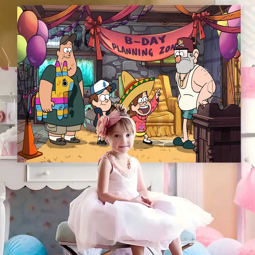 G-gravity Falls-s Fotografie Hintergrund Kinder Geburtstag Party Foto Hintergrund Baby Banner Cartoon Image