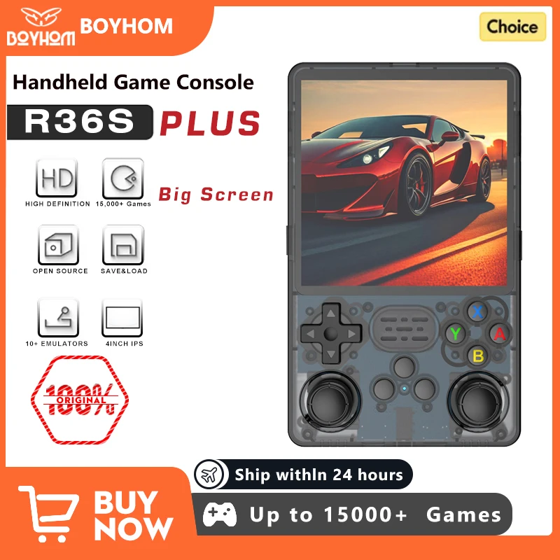 2025 R36SPLUS Handheld-Spielekonsole 4 Zoll IPS-Bildschirm 30 Emulatoren für PS1/PSP/GBA ARKOS 3000 mAh Retro-Spieler VS RGB20SX Image