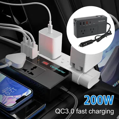 Für Fahrzeuge Auto Power Inverter Lade Konverter Zigarette Leichter Power Adapter Auto Transformator Konvertieren DC 12V 24V zu AC 220V