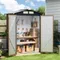 5x3FT Outdoor Steel Storage Shed with Floor Frame, Lockable Doors, Compact Metal Tool Shed for Garden, Backyard, Patio