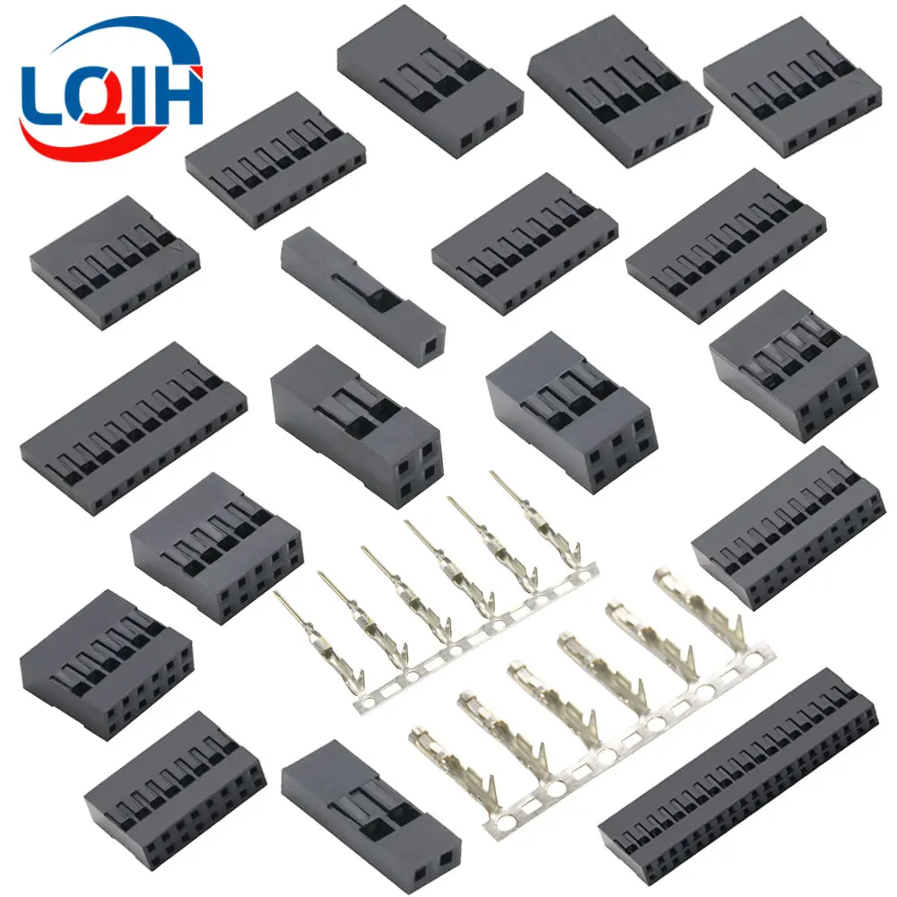 2,54 mm Dupont-Stecker, 1, 2 x 2/3/4/5/6/7/8/9/10/20 P, einzelne zweireihige Steckverbinder, Gehäusestecker, Überbrückungsdraht, Kabel, Stiftleisten Image