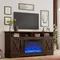 63" Farmhouse TV Stand with 26" Fireplace, for TVs up to 73", Media Entertainment Center with