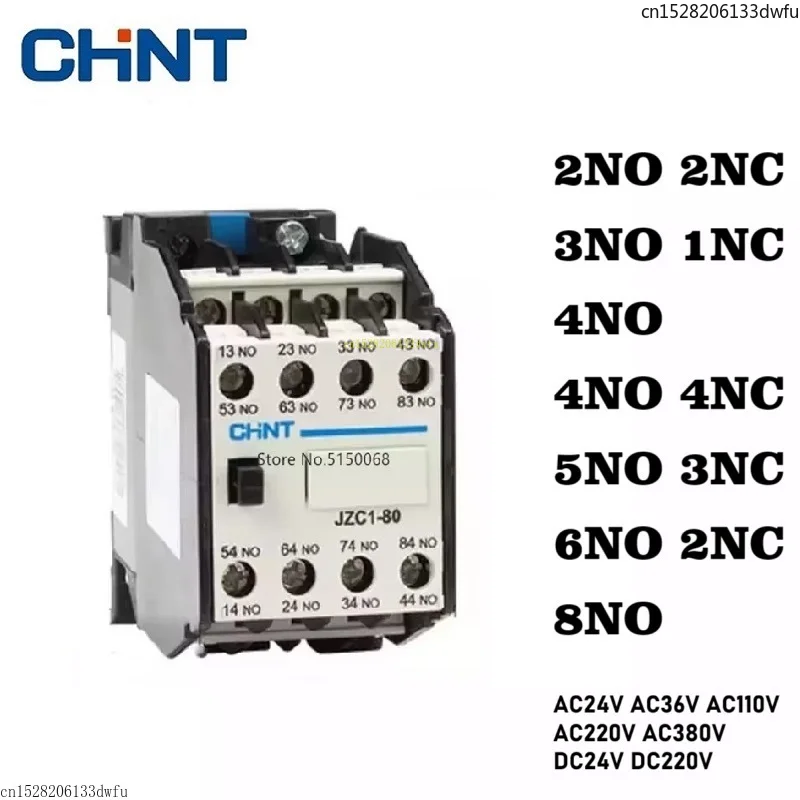 CHINT JZC1-22 JZC1-31 JZC1-40 JZC1-44 JZC1-53 JZC1-62 JZC1-80 AC DC 24V 36V 110V 220V 380V Kontakttyp Schützrelais JZC1 Image