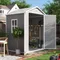 Outdoor Resin Storage Shed 6x4.5 FT, Plastic Garden Shed for Bike, Garbage Can, Tool, Outside Sheds