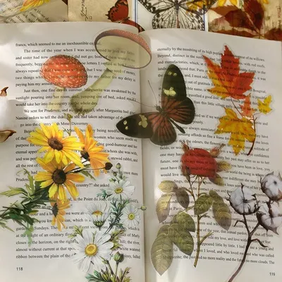 Mountain Wilderness Series PET, großes Aufkleberpaket, 11 Stück, botanisches Tagebuch, DIY-Dekor, wilde Bäume, Farne Image