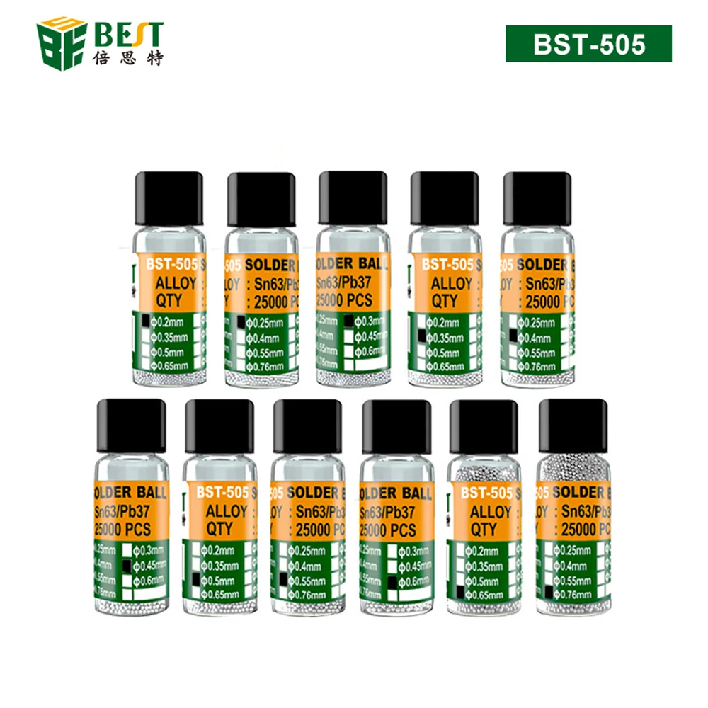 BST-505 BGA Solder Ball Größe Für Micro Schweißen Handy Reparatur Werkzeuge Löten Ball Durchmesser 0,2mm-0,76mm Image