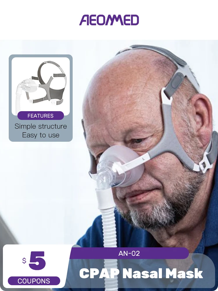 Aeonmed SEE CPI-Masque nasal avec équipement de sauna réglable, coussins de 3 tailles, machine à respirer à air médical, apnée du sommeil, anti-sicing