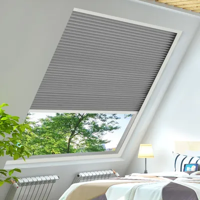 TIPIACE Cellular Cordless Honeycomb Blinds, Full Blackout Fabric Window Shades, Manual Pattern, Skylight