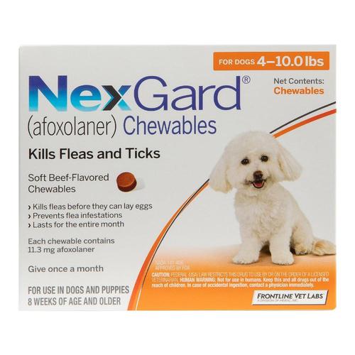 Nexgard für kleine Hunde 4-10lbs (Orange) 11mg 3 Kauartikel