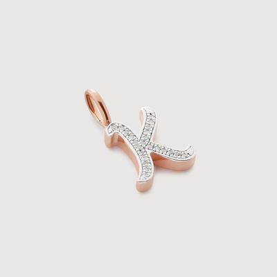 Rose Gold Alphabet K Diamond Pendant Charm Diamond