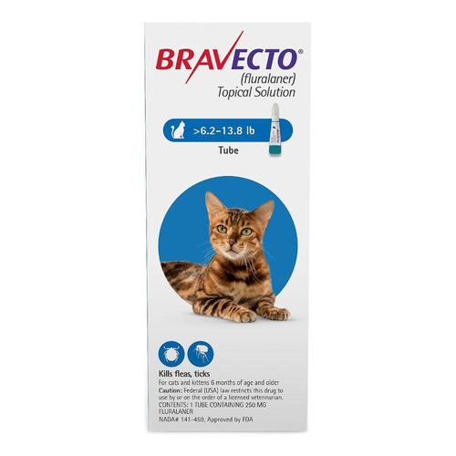 Bravecto Spot On Für Mittlere Katzen 6.2 Lbs - 13.8 Lbs (Blau) 250 Mg 1 Pack