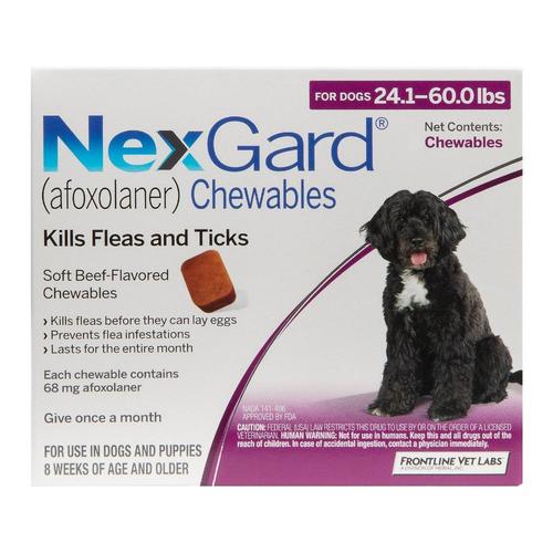 Nexgard Kautabletten für große Hunde 24.1-60 Lbs (Lila) 68mg 6 Kauartikel