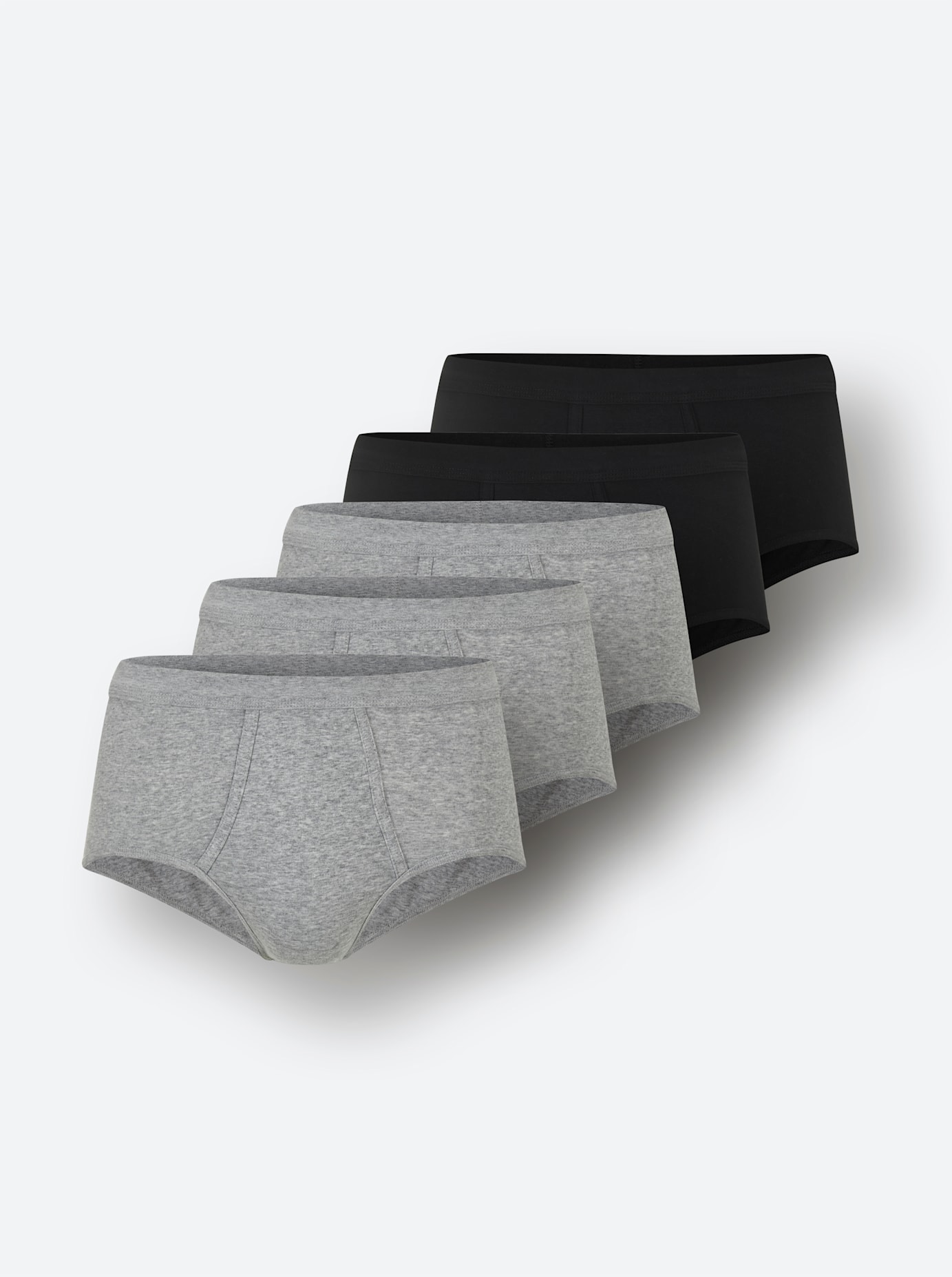 Slip KINGS CLUB, Herren, Gr. 10, grau (3x grau, meliert, 2x schwarz), 100% Baumwolle, Unterhosen Image